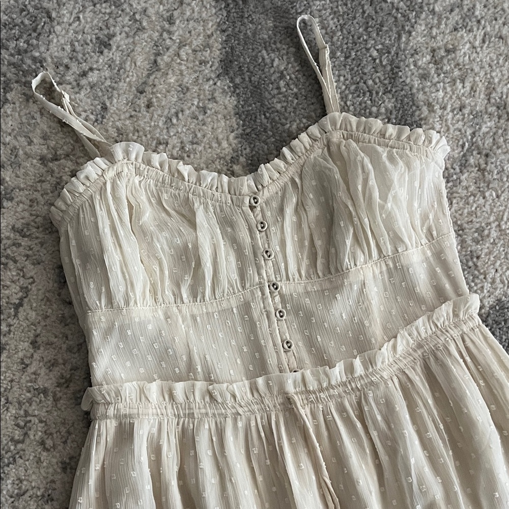 Patrons of Peace Cream Swiss Dot Maxi Sundress - Picture 2 of 6